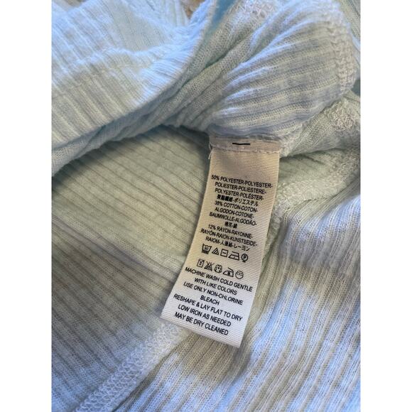 Free People Boho Light Blue Dolman Long Sleeve Ribbed Off The Shoulder Top Med - Picture 8 of 11